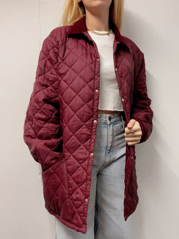 Veste vintage matelassé bordeaux L