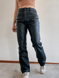 Schwarze Motorrad-Lederhose 38EUR