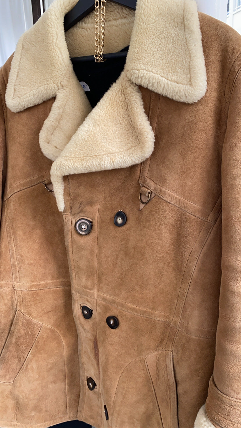 Manteau camel mouton retourné