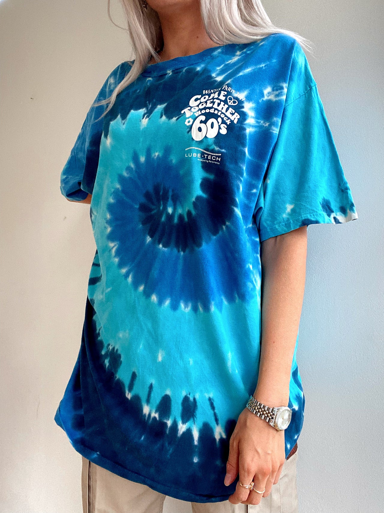 T-shirt bleu vintage tie and dye