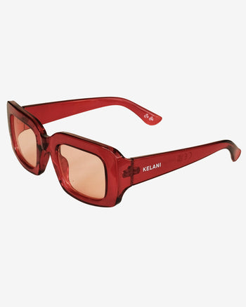 Gift Xmas - Lunettes Kelani rouge + Pull vintage à col roulé rouge Lacoste M