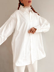 Vintage 80/90er Jahre weißes Baumwollhemd XL