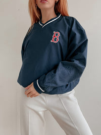 White and blue jacket with orange collar Adidas XL