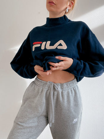 Dunkelblauer Rollkragenpullover Fila M