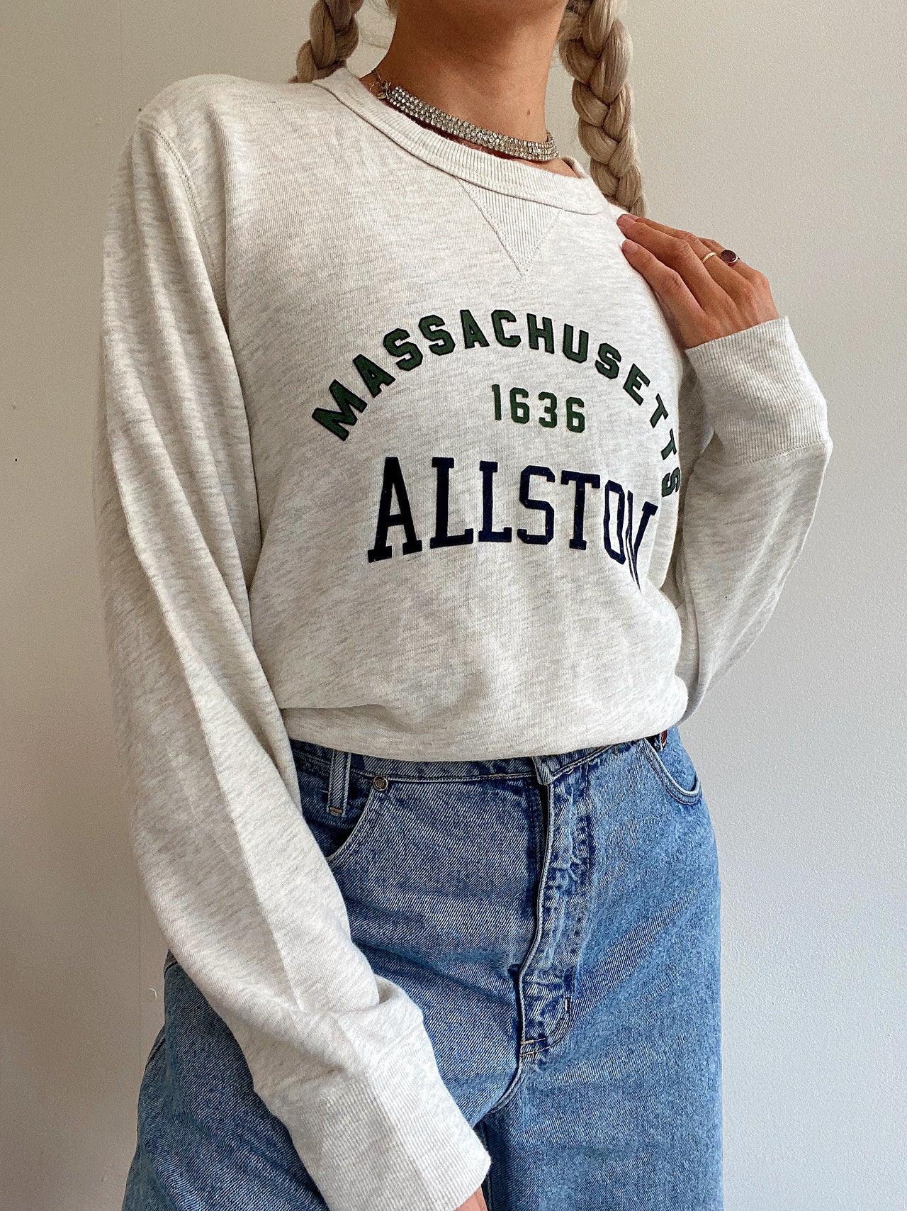 Pull vintage USA Gris Clair