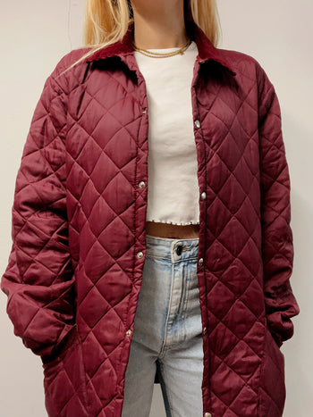 Veste vintage matelassé bordeaux L