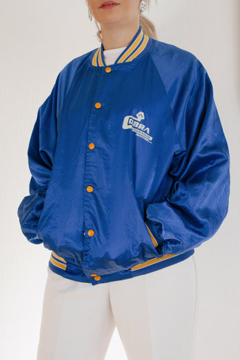 White and blue jacket with orange collar Adidas XL