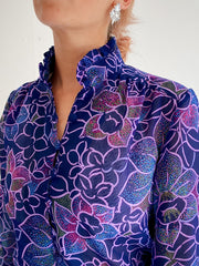 Robe vintage longue violette M