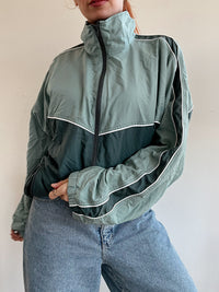 Vintage dunkelgrüne Joggingjacke L