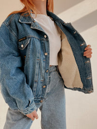 White and blue jacket with orange collar Adidas XL