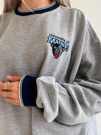 White and blue jacket with orange collar Adidas XL