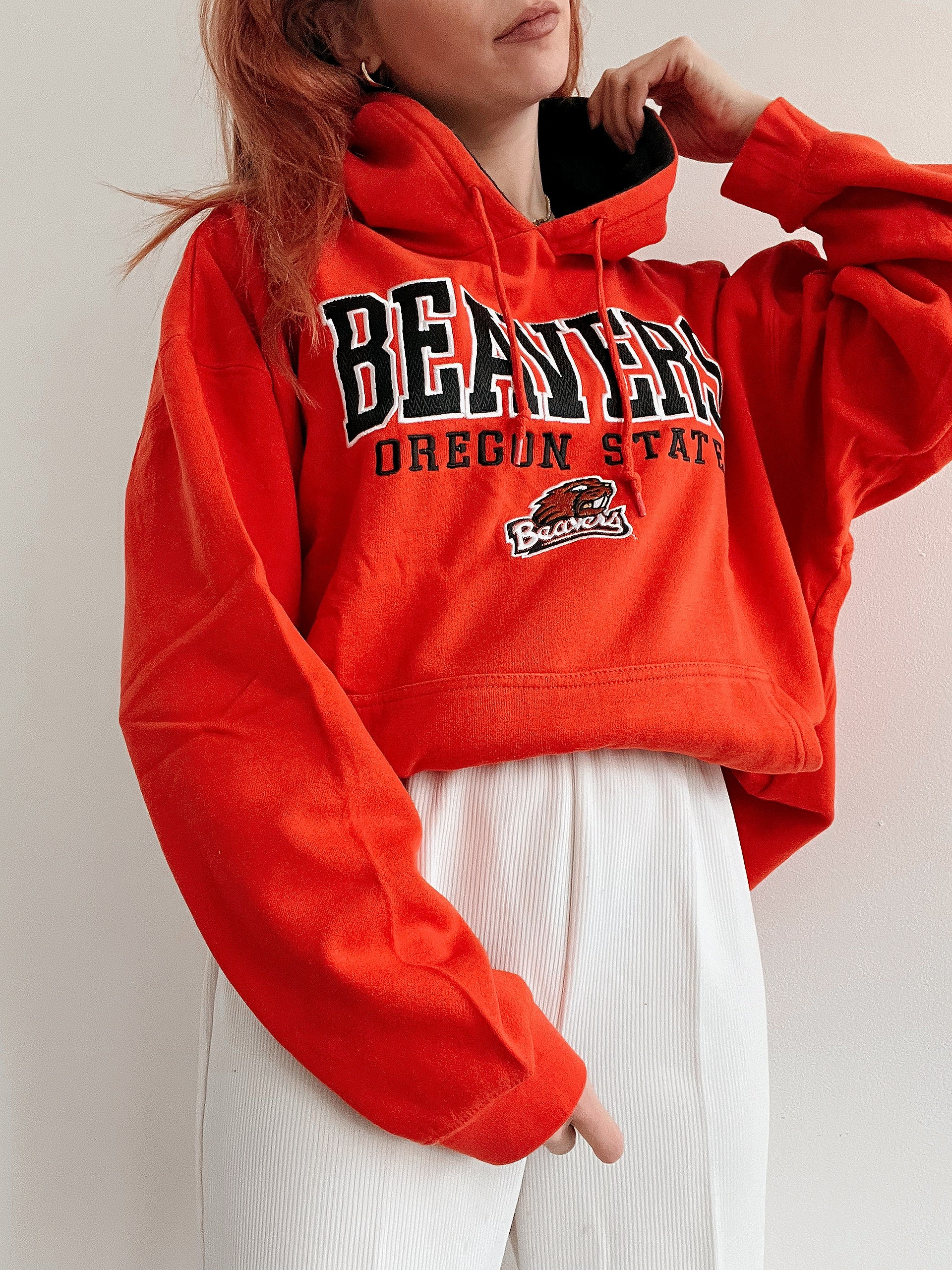White and blue jacket with orange collar Adidas XL