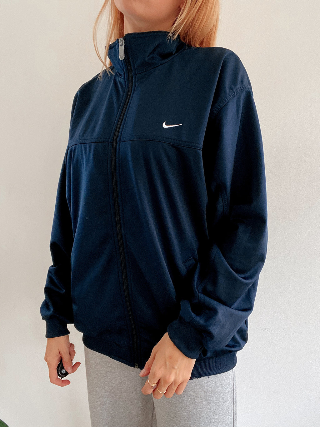 Veste de jogging vintage bleue foncée Nike M