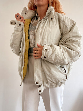 XL-Daunenjacke in Beige/Offwhite 