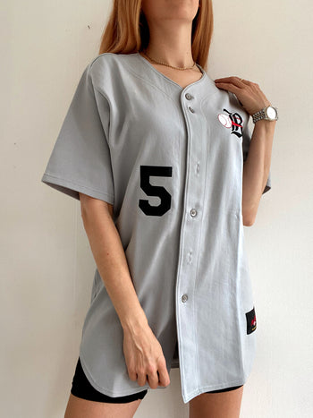 Hellgraues Baseballtrikot L