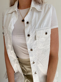 Gilet en jeans vintage blanc M