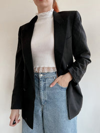 Veste blazer vintage noire lignée M