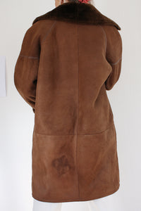 Manteau brun mouton retourné M/L