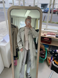 Trench Coat 70/80s beige, boutons beige, avec ceinture L