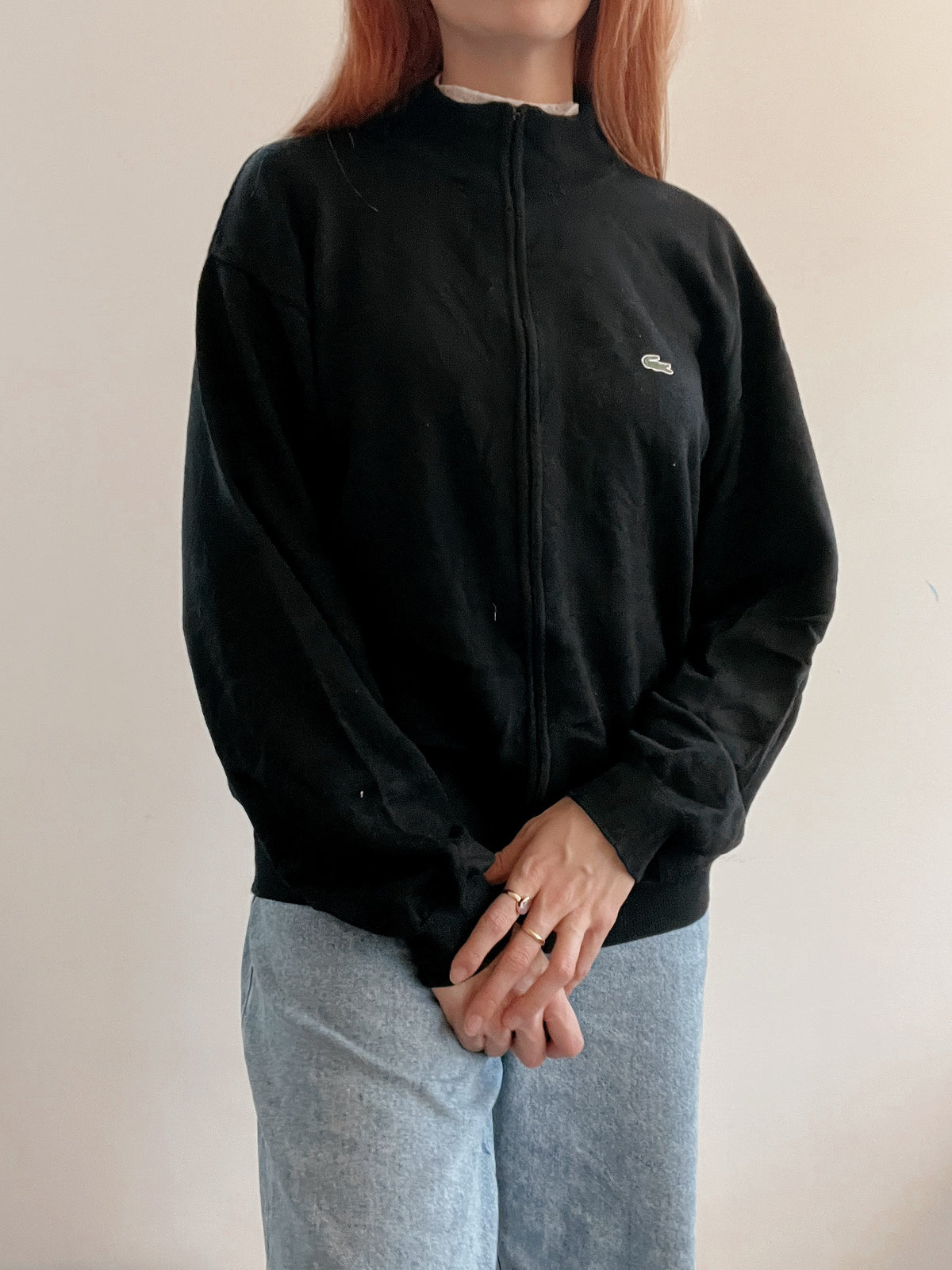Jacket vintage Lacoste avec zip noir