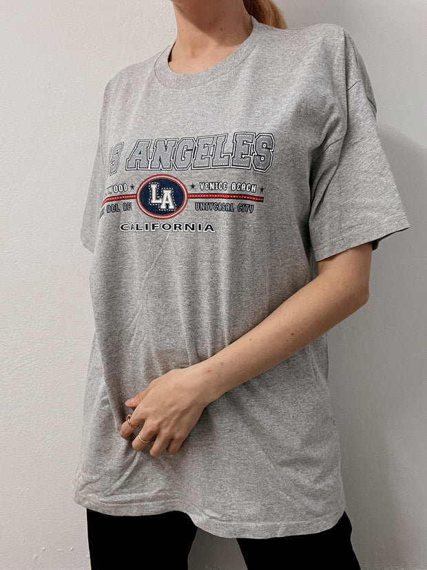T-shirt vintage gris Clair Los Angeles XL