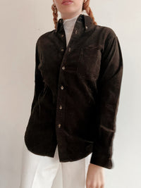 Chemise Vintage 80/90s brune  en velours côtelé S