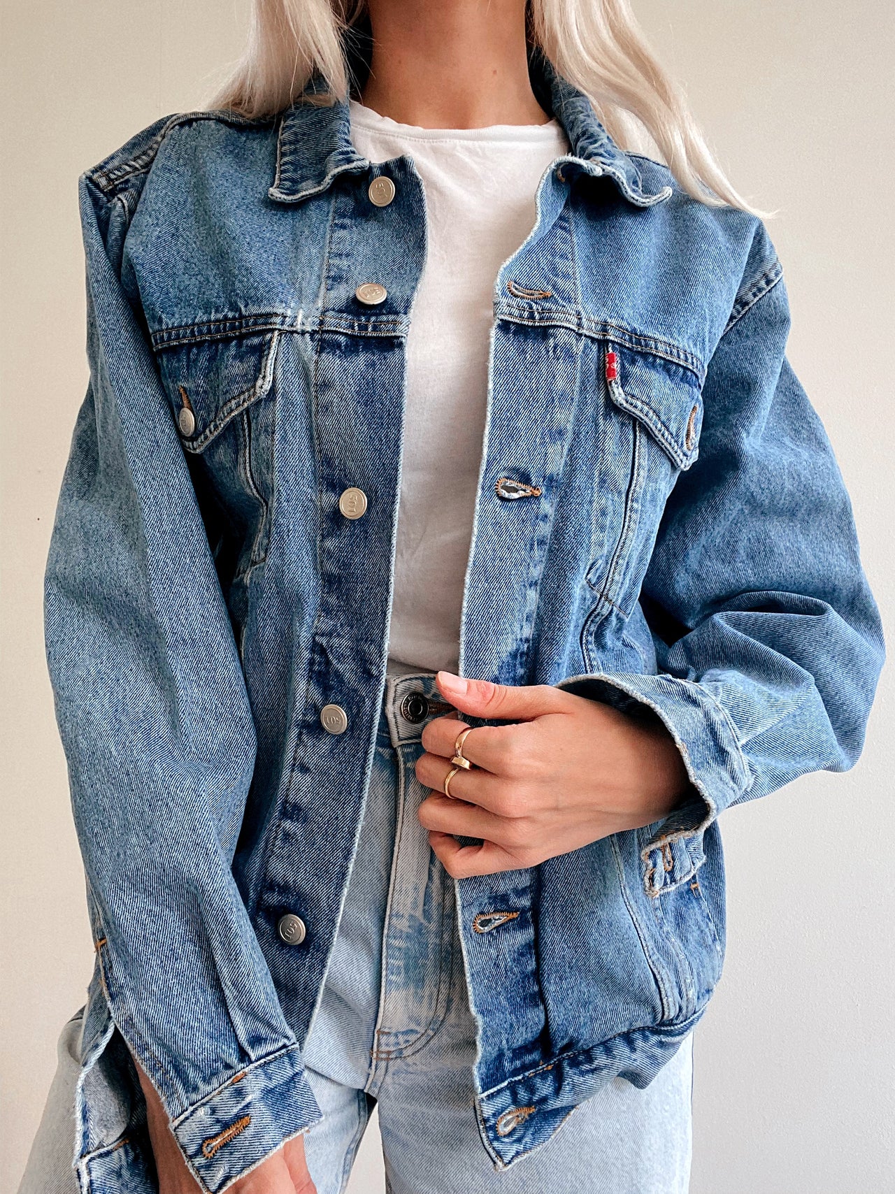 Veste en jeans vintage bleue L