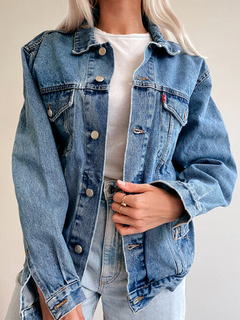 Veste en jeans vintage bleue L