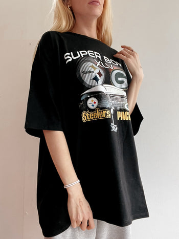 T-shirt vintage américain noir NFL XXL