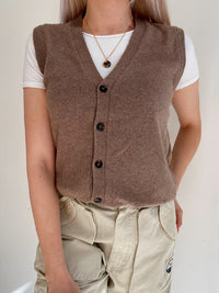Gilet en cachemire brun M