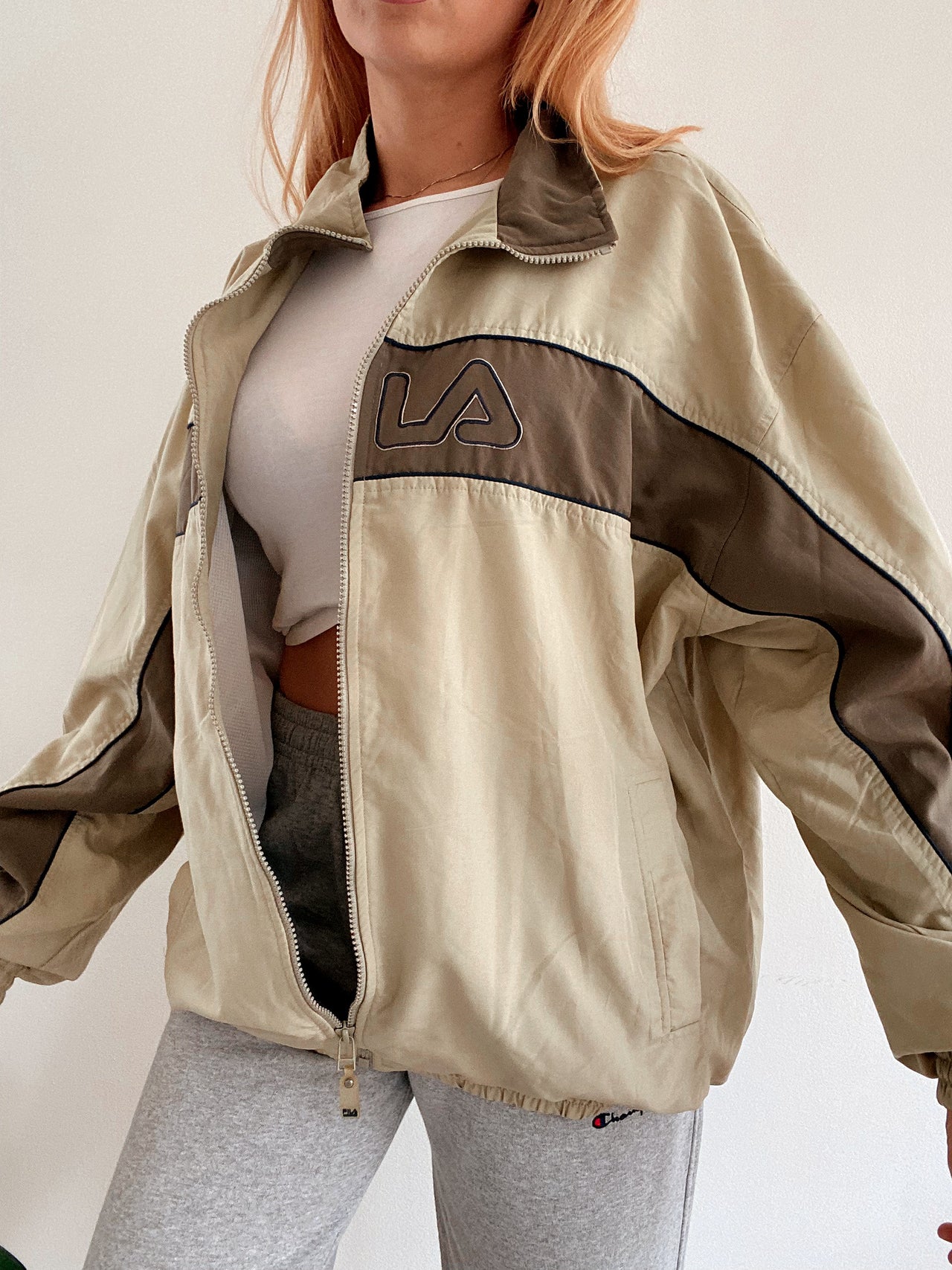 Veste de jogging vintage beige Fila XL