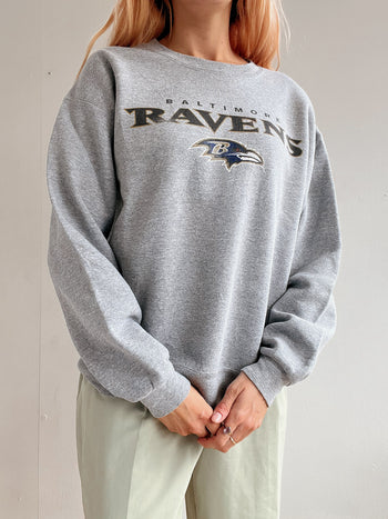 Vintage amerikanischer hellgrauer Ravens NFL Pullover M