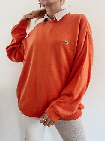 Pull en maille orange Lacoste XXL