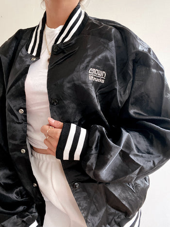 Veste Bomber USA noire satinée XL