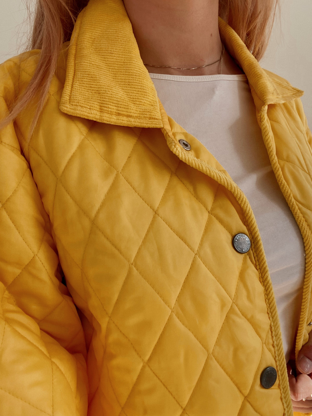 White and blue jacket with orange collar Adidas XL