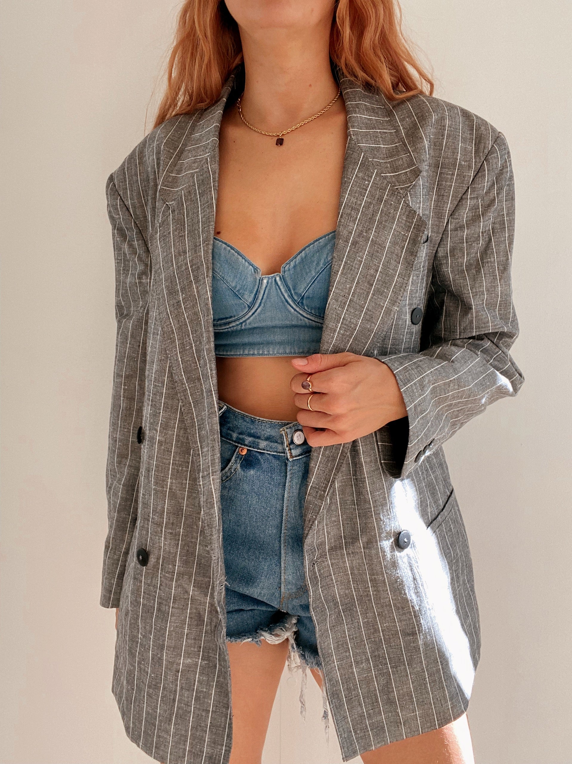 Oversized dark gray blazer jacket L