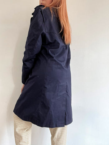 Trench coat vintage bleu foncé M