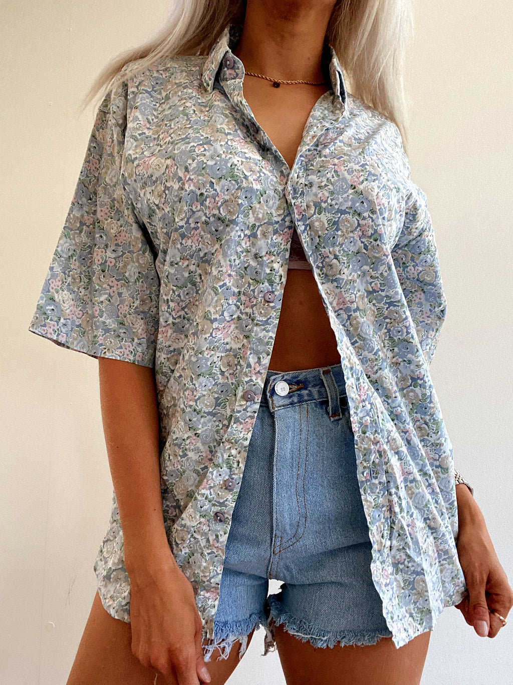 Chemise Vintage 80/90s pastel à fleurs