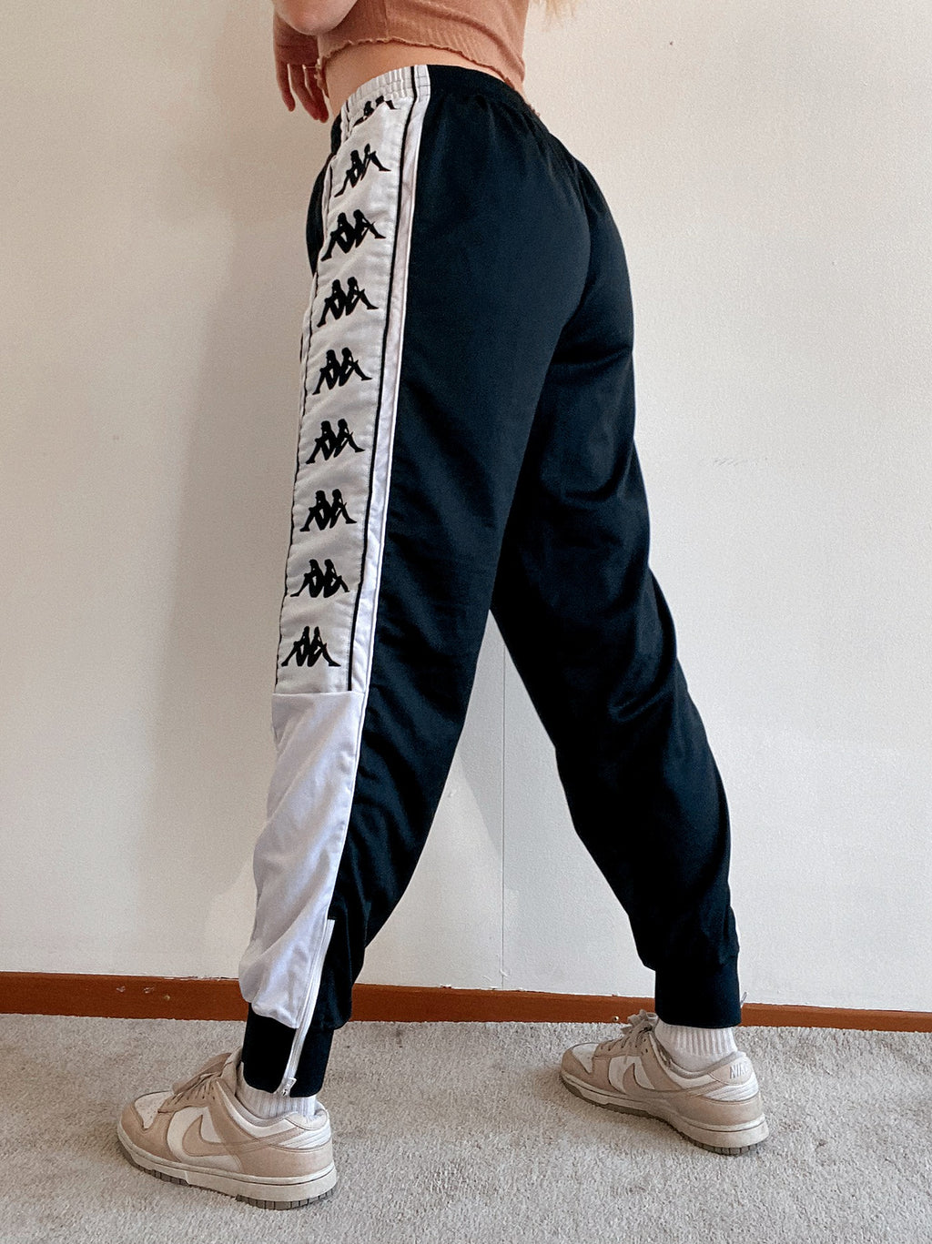 Kappa XL Vintage schwarze Jogginghose