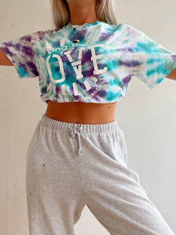 T-shirt vintage bleu et violet tie and dye M/L