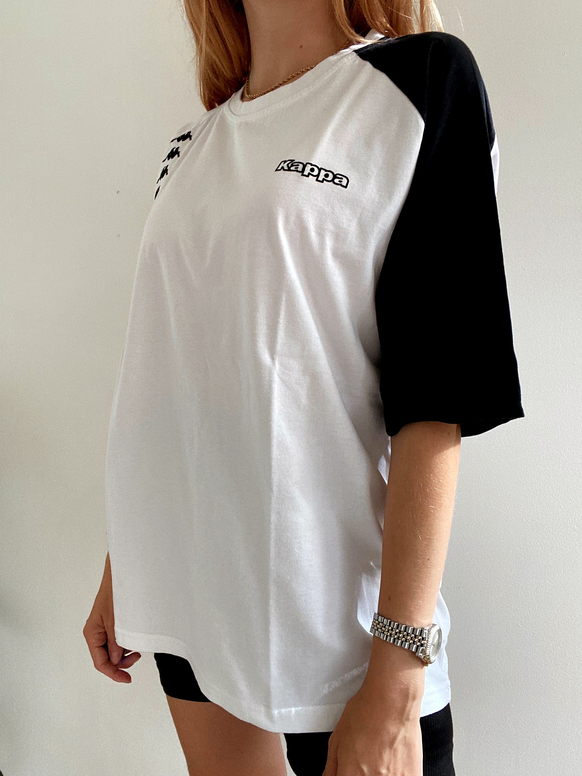 T-shirt blanc et noir Kappa XXL
