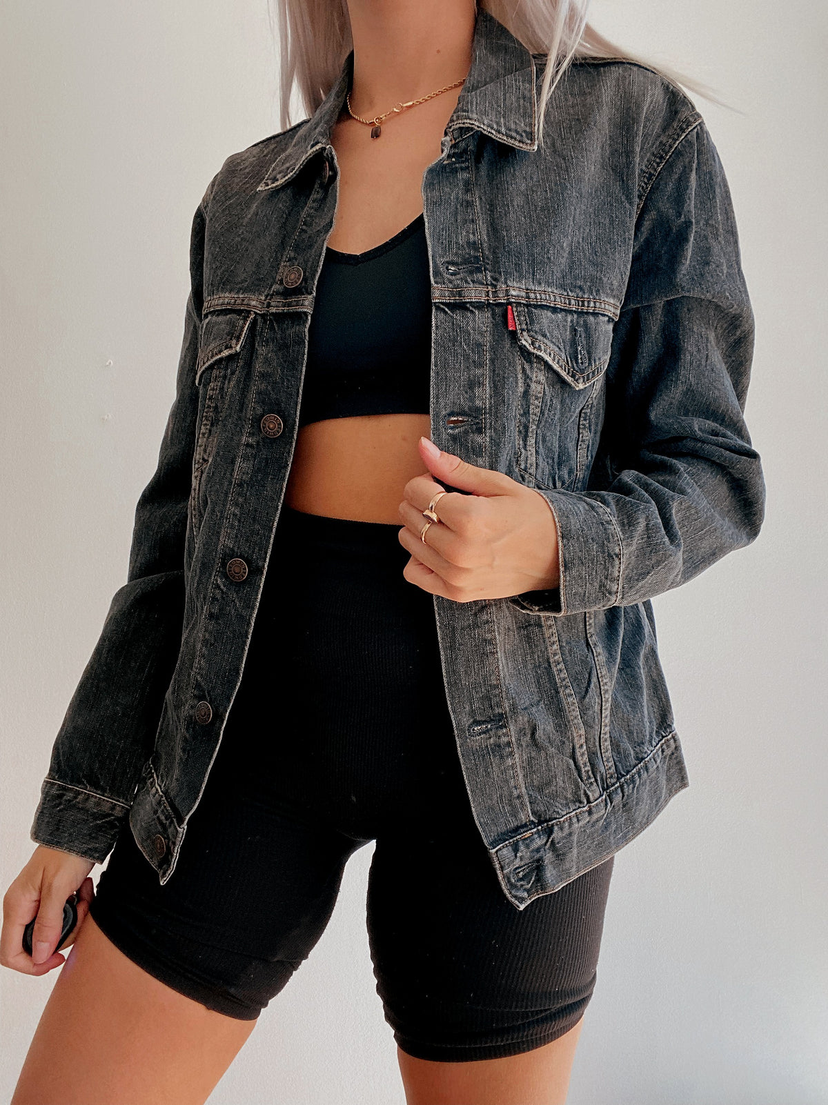 Veste en jeans vintage grise