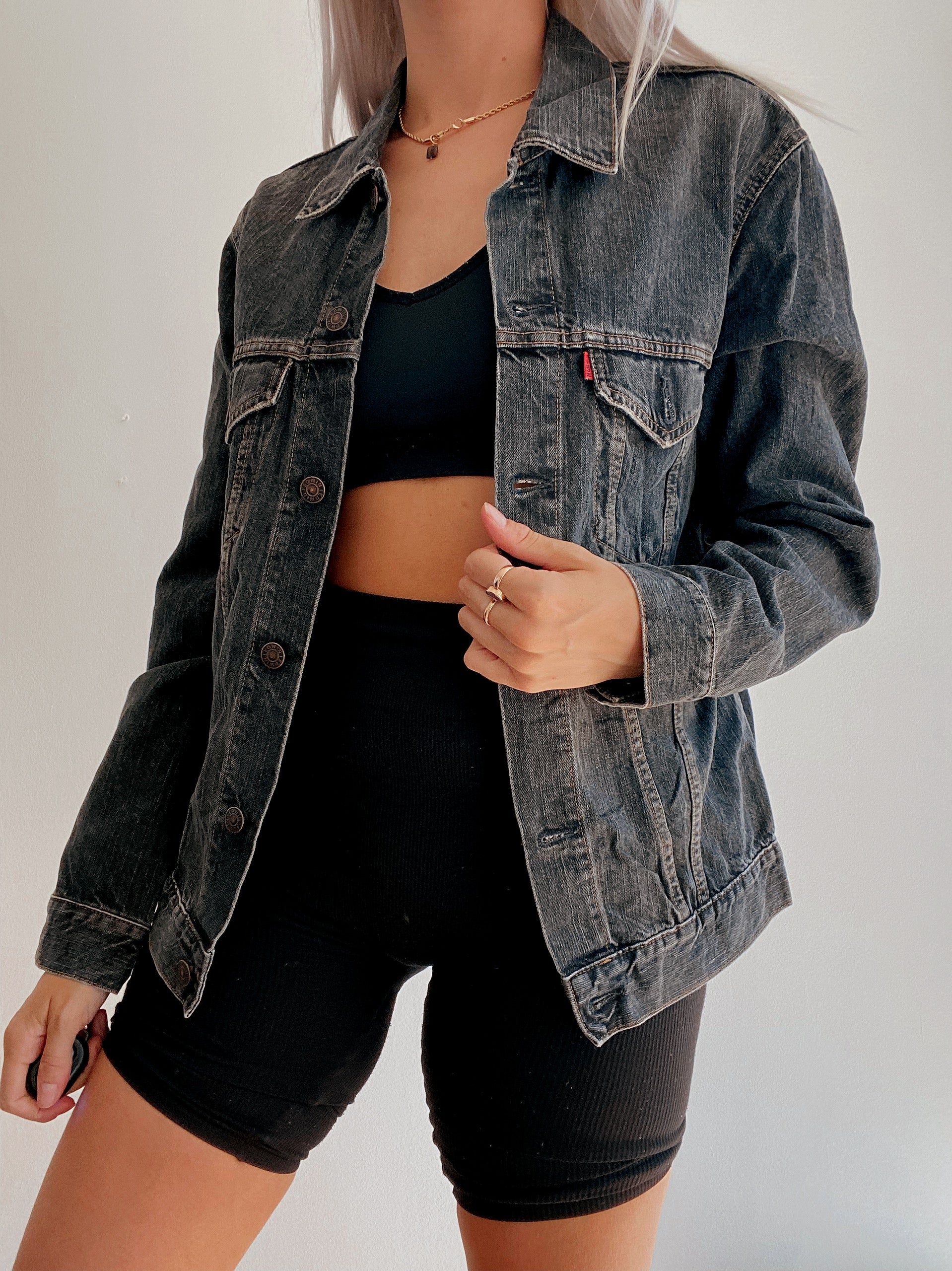 Veste en jeans vintage grise