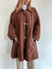 Trench coat vintage brun chocolat  M/L oversized