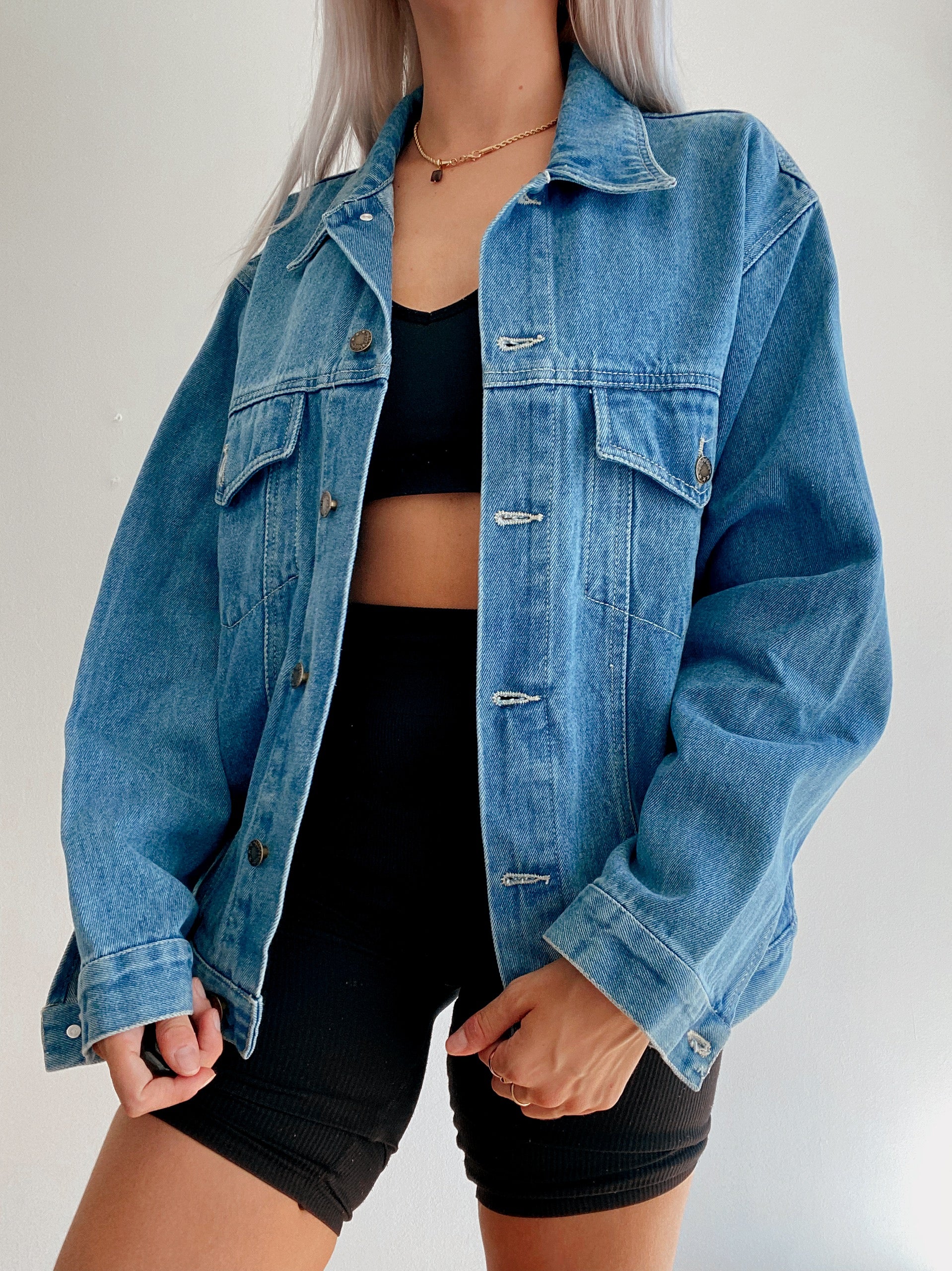 Veste en jeans vintage bleue claire