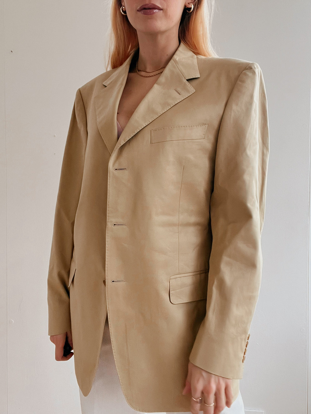 Veste blazer vintage beige/moutarde L