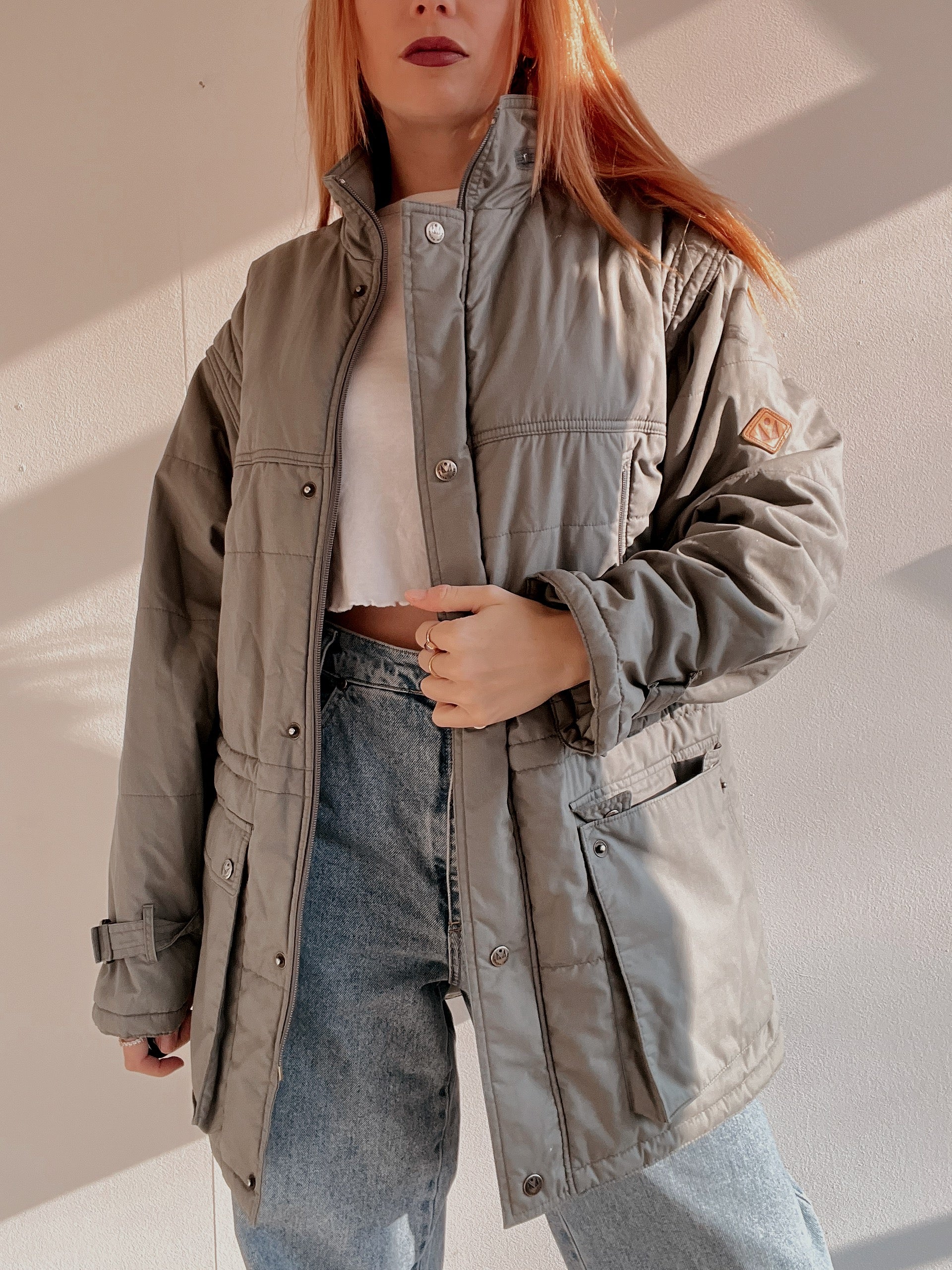 Doudoune vintage taupe L