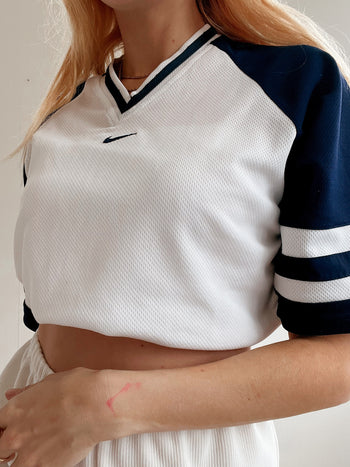 T-shirt de sport blanc vintage Nike L