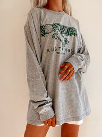 Vintage USA Langarm-T-Shirt grau XL