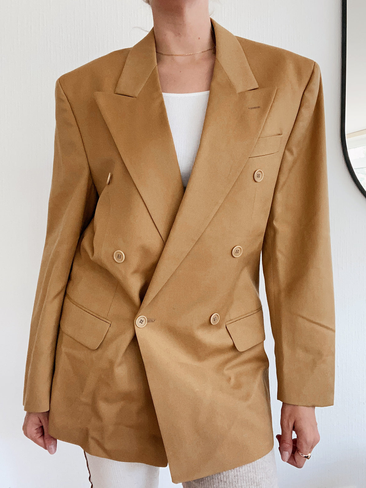 Oversized beige blazer jacket L